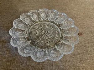 Indiana Glass 11.25” Clear Hobnail 15-Slot Deviled Egg Plate Perfect Condition! - Picture 1 of 3