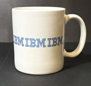 Vintage IBM Repetitive IBM Logo Ceramic Coffee Mug Coffee Cup - Picture 1 of 6