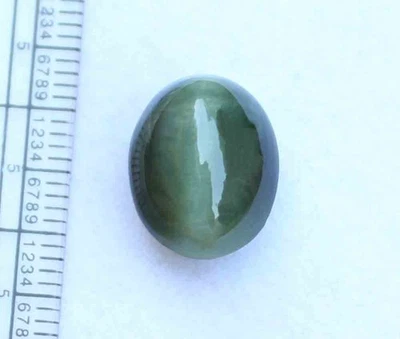 12.1 Ct 11.5*14.5 Mm 1 Pcs Natural Chrysoberyl Cats Eye Oval Cabochon Loose Gems - Image 1 of 4