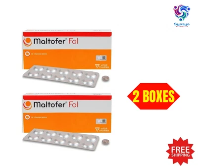 2x Tabletas Masticables MALTOFER Fol (años 30) Deficiencia de Hierro Fólico Evitado ENVÍO GRATUITO Foto 1 de 4