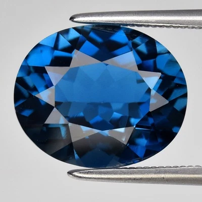 💎 5.21 克拉 12x10 毫米 VS 椭圆形天然伦敦蓝色黄玉 - 华丽巴西宝石 — 第 1/4 张图片