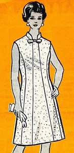 60er Jahre Anne Adams 9039 Misses A-Linie Kleid Prinzessin Nähte Büste 34 ungeschnitten Muster - Bild 1 von 5