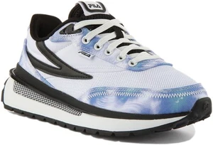 FILA Renno Tie-Dye Elivated Cordones Mujer Zapatillas En Blanco Azul GB 3-8 - Imagen 1 de 12