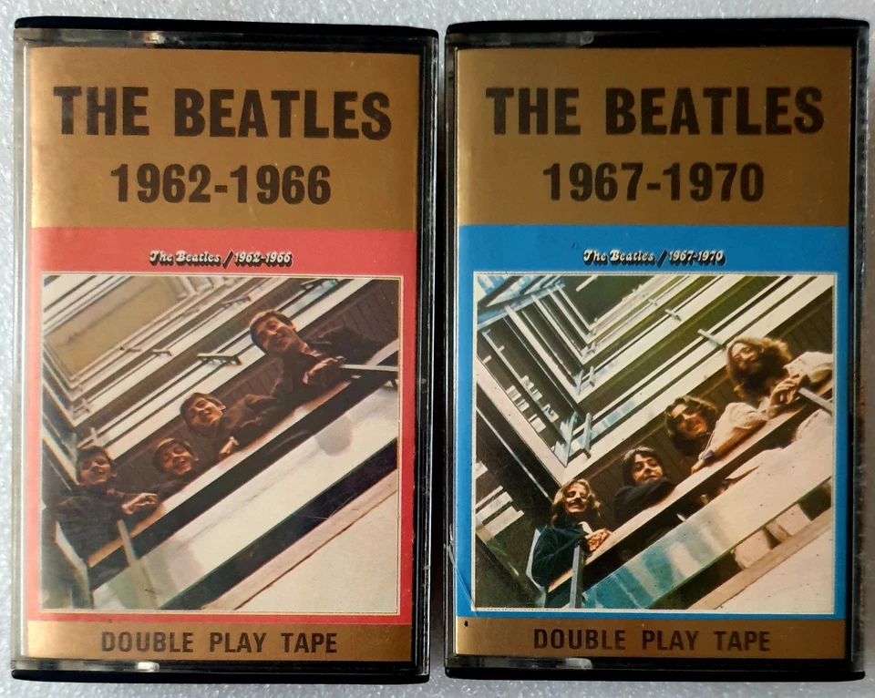 TWO BEATLES DOUBLE PLAY CASSETTES 1962-1966 & 1967-1970 WITH GOLD INLAYS - Image 1 of 4