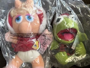 NEW Vtg 1988 Jim Henson Muppets Baby Miss Piggy And Kermit Plush Toy McDonalds - Picture 1 of 9