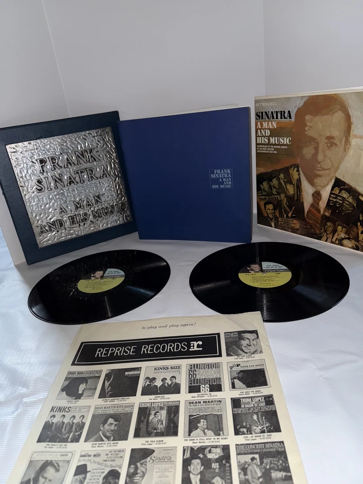 Frank Sinatra A MAN AND HIS MUSIC Embossed Silver Plate 2LP BoxSet RARE w/book￼ - Image 1 of 4