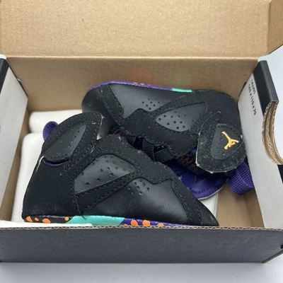 Nike Air Jordan 7 VII Retro black Baby Infant Shoes 305076-029 Size 2C - Image 1 of 4