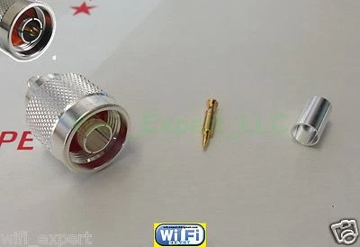 SILVER N Male Plug Crimp for Belden 9258 LMR240 RG-8X RF Coax Cable Connector US