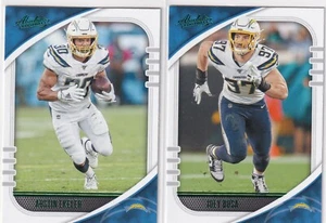 LOT (2) 2020 ABSOLUTE GREEN PARALLELS JOEY BOSA AUSTIN EKELER CHARGERS E2832 - Picture 1 of 2