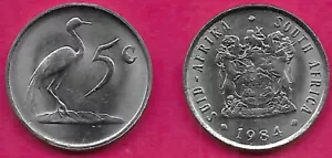 SÜDAFRIKA 5 CENT 1984 UNC SUID AFRIKA-SÜDAFRIKA, BLAUER KRAN, ARME MIT SUPP - Bild 1 von 1