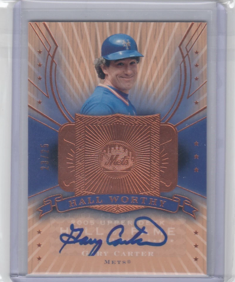 2005 年加里·卡特 UD Upper Deck 名人堂值得签名 /25 - GC2 大都会队 — 第 1/1 张图片