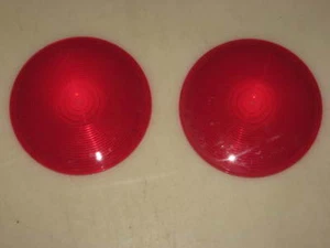 TWO (2) RED 4-1/4" OD LENSES for SNAP RING LAMPS, LIGHTS, SIGNAL-STAT 9029 - Picture 1 of 1