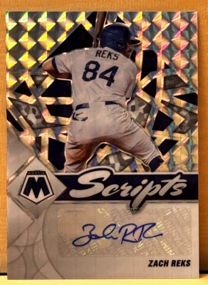 2022 Panini Mosaic Zach Reks Scripts Rookie Auto Silver Prizm Texas Rangers - Image 1 of 2