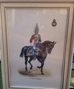Original 1975 F/G Cyril Scarfe Watercolour ‘1st Lifeguards’ Mounted Life Guard - Picture 1 of 11