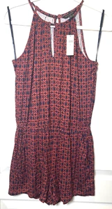 NWT New Banana Republic Shorts Romper One Piece Halter Women Small S 4 6 Navy - Picture 1 of 8