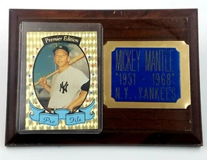 Mickey Mantle Plaque with Premiere Edition Pro File Card 1951-1968 Vintage 7x5  - Picture 1 of 6