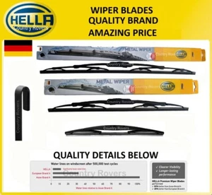 MAZDA 2 WIPER BLADES 2007 to 2014 HELLA QUALITY FRONT 24" 13" + 14" QUALITY REAR - Picture 1 of 10