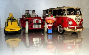 Lot 3 Tin Toys USSR Car NO-NO, Volkswagen Camper van & Crane truck - Picture 1 of 22