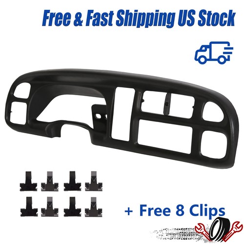 Double Dn Dashboard Bezel Black Ft For 1998-2002 Dodge Ram 1500 2500