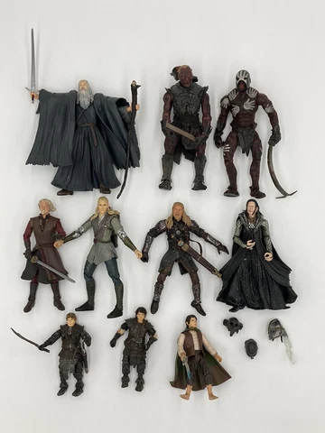 LOTR Toybiz Figure & Accessories Lot - Gandolf, Orcs, Hobbits, Legolas, more Cover
