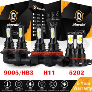 9005+H11+5202 LED Headlight+Fog Light For Chevy Silverado 1500 2500HD 2007-2015 - Picture 1 of 23