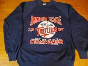 Sudadera Doble 1987 Minnesota Talla Med 38/40 Vintage Campos de la Liga Americana - Imagen 1 de 5
