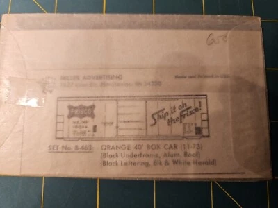 HERALD KING DECALS, HO SCALE,  B-463, FRISCO, ORANGE 40' BOXCAR (11-73) - Image 1 of 2