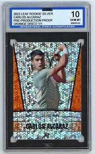 2023 Leaf Metal PRE-PRODUCTION PROOF ORANGE DISCO Carlos Alcaraz #D 1/1 ISA 10 - Bild 1 von 1