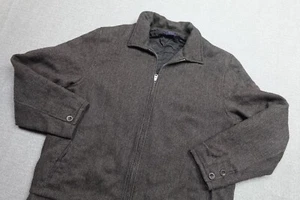 Old Navy Quilted Herringbone Jacket Mens 2XL Gray Wool Full Zip Heavyweight - Picture 1 of 11