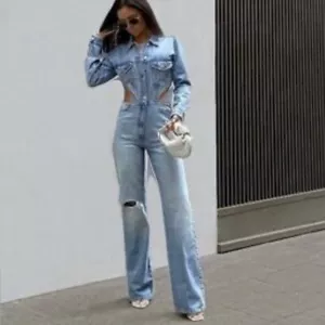 Zara Demin Jumpsuit - Picture 1 of 6