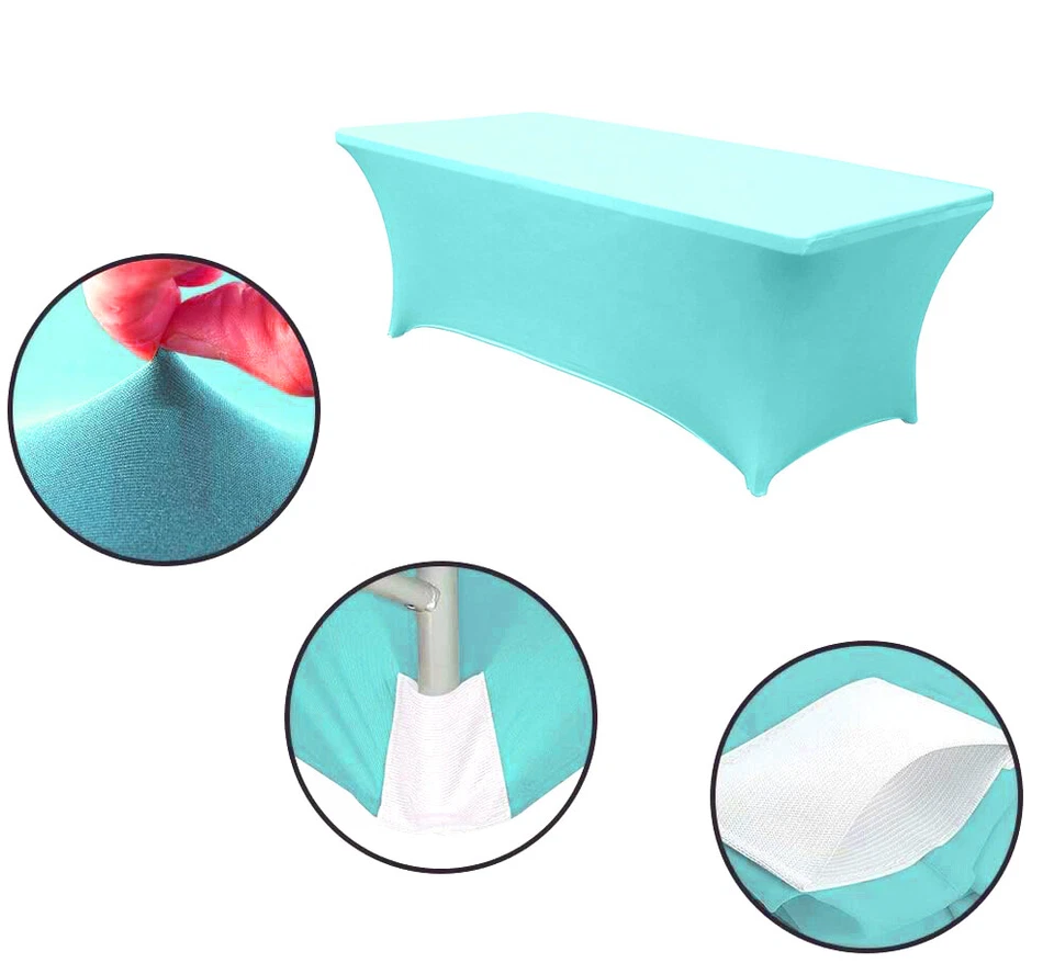 Mantel ajustado elástico de spandex de 8 pies para mesa plegable boda fiesta NUEVO Foto 1 de 3