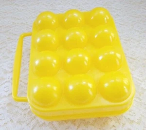 Plastic Yellow 12 Egg Carrier For Traveling,Camping, Etc. - Canada - Picture 1 of 5