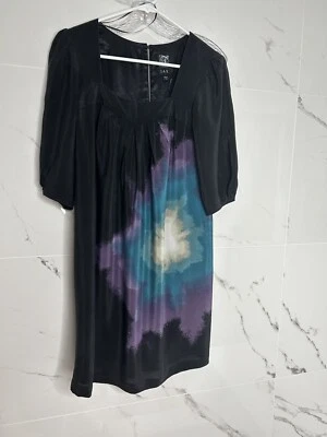 Vestido de seda vintage Jax para mujer tie dye talla 4 Y2k colorido galaxia cuello cuadrado usado en excelente estado Foto 1 de 4