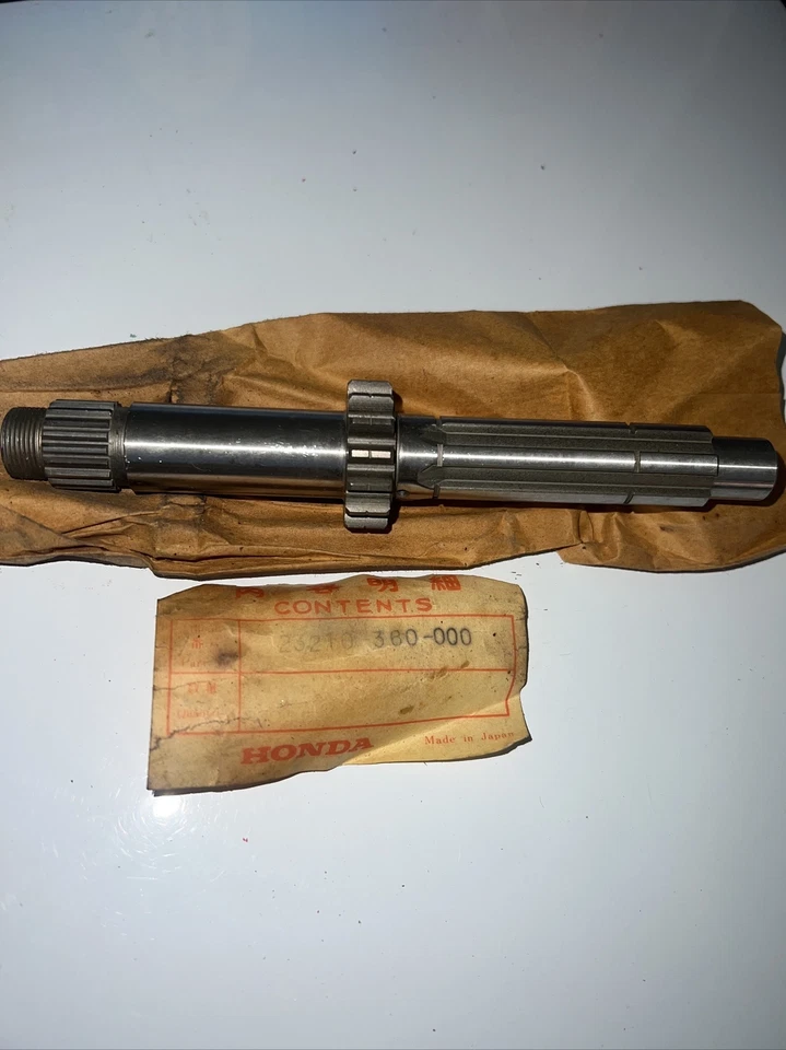 Eje principal transmisión Honda 1974 CR125M 23210-360-000 GENUINO NUEVO DE STOCK Foto 1 de 1