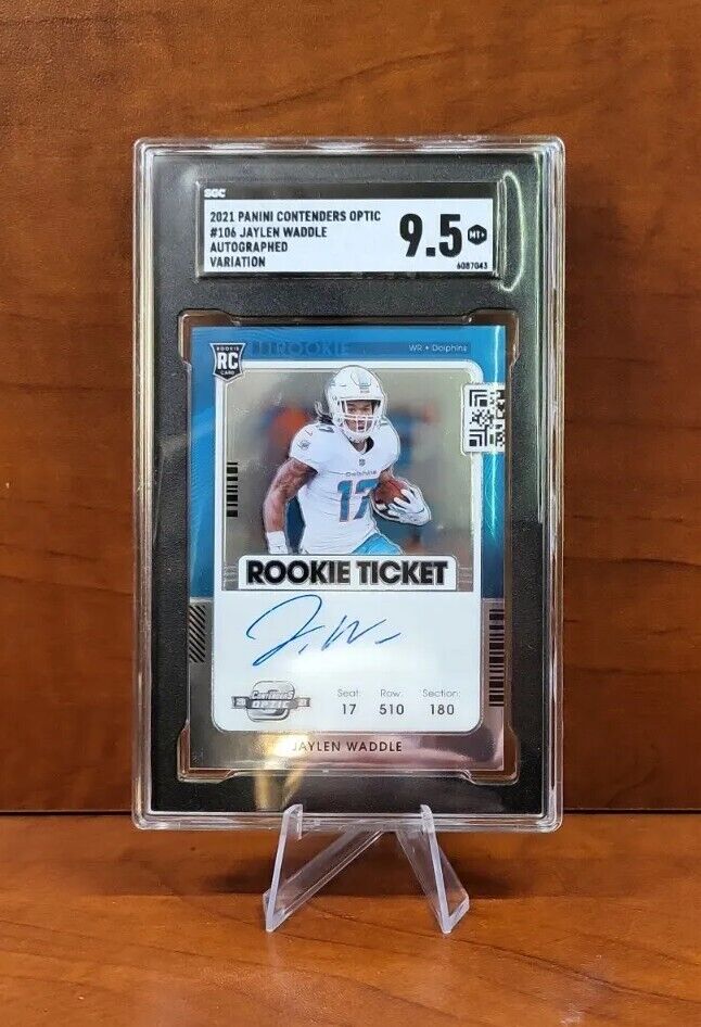 🔥 2021 Jaylen Waddle SGC 9.5 Panini Contenders AUTO RC Ticket On Card #106 🔥