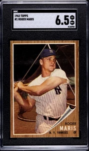 1962 Topps Roger Maris #1 SGC 6.5 Sharp Example - Picture 1 of 2