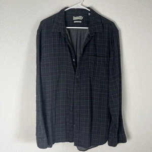 Vince Mans Gauze Gray Plaid Button Down Shirt Classic Fit XL 206 - Picture 1 of 7