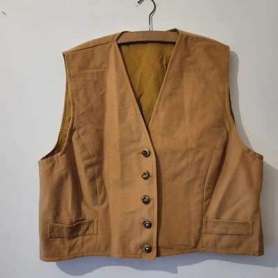 True Vintage Soft Leather Waistcoat Womens Fits UK 10/12 Retro Winter Layering - Image 1 of 4