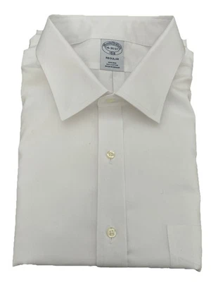 Camisa de vestir blanca abotonada original sin planchar Brooks Brothers para hombre 18 36/37 nueva con etiquetas Foto 1 de 4