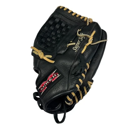 Перчатка для софтбола с медленной подачей Miken MS1234SP 12,75 дюйма супермягкая кожа правая черная - Изображение 1 из 4