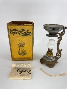 Antike Vapo-Cresolen Verdampferlampe mit Box & Anleitung - verzierter Sockel - Bild 1 von 12