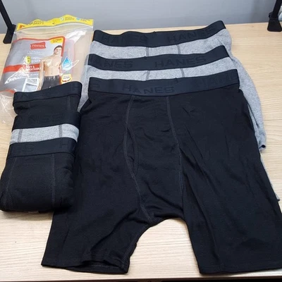Paquete de 6 calzoncillos boxer HANES para hombre gris medio negro máxima comodidad sin etiquetas Foto 1 de 4