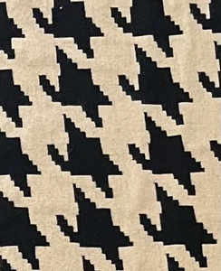 Sweater Knit Beige &Black Reversible Houndstooth Fabric~ 1yd+22”~ One Piece - Picture 1 of 4