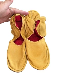 Soft Sole Slippers With Pouch Softest Leather Travel Size Medium New Folding - Imagen 1 de 7
