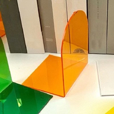 (L-förmig Orange)1 Paar Buchstützen Dick Rutschfest Transparent Acryl E - Bild 1 von 4