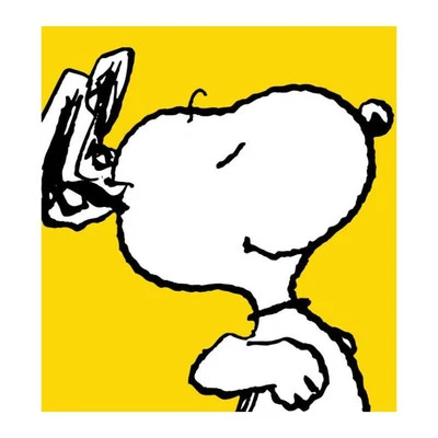 Arte de dibujos animados en lienzo de edición limitada numerado Peanuts "Snoopy: Yellow" Foto 1 de 3