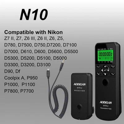 Camera Wireless Timer Remote Shutter Release For Nikon Z6III P1100 Z7II D780 D60 - Image 1 of 4