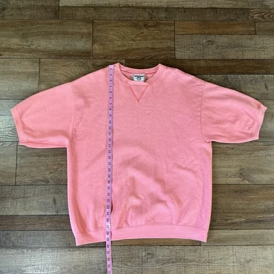 Sudadera Lee Rosa Manga Corta Años 80 DE COLECCIÓN Mujer Talla L Hecha en EE. UU. Vellón #351113 Foto 1 de 4