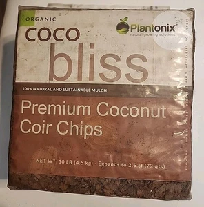 Plantonix Organic Coco Coir Pith Coco Bliss Compressed Brick Growing Medium 10lb - Picture 1 of 4