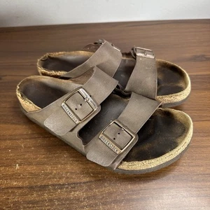 Sandalias Birkenstock para mujer 39 (US 8-8.5) Arizona zapatos sin cordones de cuero marrón - Imagen 1 de 7